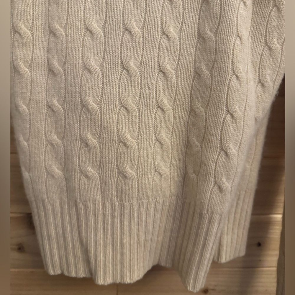 Vintage Ralph Lauren Black Label Size Medium Cashmere Cable Knit Wrap Sweater - Picture 12 of 15